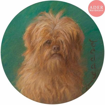 null Alfred STEVENS [belge] (1823-1906)
Teddy
Pastel en tondo.
Monogrammé et titré...