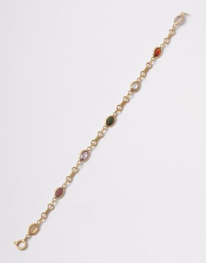 null Bracelet en or 18K (750) orné de pierres de couleurs. Poids brut: 5,8 g