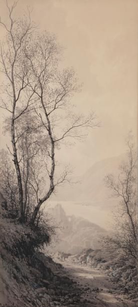 null Paul LANGLOIS (1858-1906)
Paysages
Deux lavis d’encre en pendant.
Signés en...