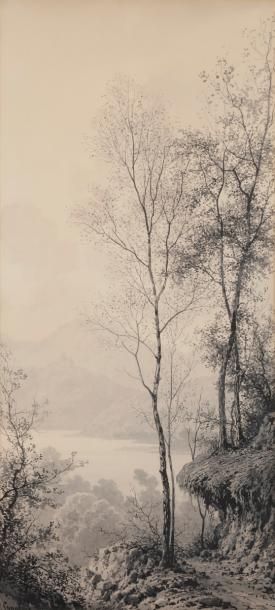 null Paul LANGLOIS (1858-1906)
Paysages
Deux lavis d’encre en pendant.
Signés en...