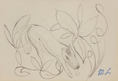 null Marie LAURENCIN (1885-1956)
Carnet de 16 dessins
Mine de plomb (15) et encre...