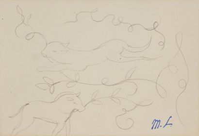 null Marie LAURENCIN (1885-1956)
Carnet de 16 dessins
Mine de plomb (15) et encre...