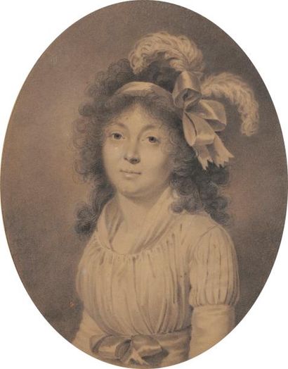 null Attribué à Jacques Antoine Marie LEMOINE (1752-1824)
Portrait d’E.B Mesle, Fille...