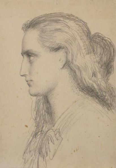 null Paul BOREL (1828-1913)
Portrait de femme de profil
Crayon noir.
Signé à la plume...