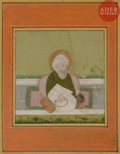 null Mollah assis sur une terrasse, Inde, Deccan, début XIXe siècle
Gouache sur page...