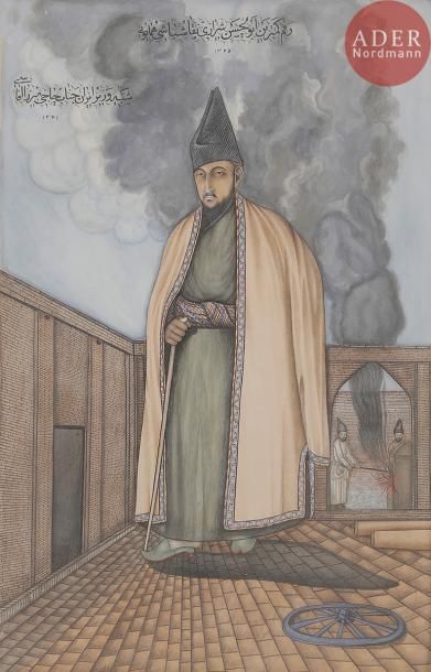 null Portrait de Haji Mirza Aqassi (1804), premier ministre de Mohammad Shah, portant...