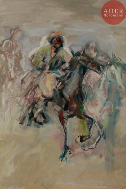 null Magdalena REINHAREZ (XXe siècle)
Cavalier arabe
Huile sur toile.
Signée et datée...