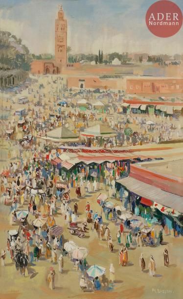null Marcel BUSSON (1913-2015)
Marrakech, la Place Jemaa el-Fna
Huile sur toile.
Signée...