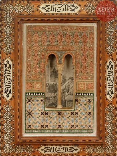 null Maquette de façade de l’Alhambra, Espagne Grenade, fin XIXe siècle 
Panneau...