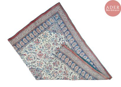 null Tenture, kalamkari et matrice, Iran, fin XIXe - déb. XXe siècle 
Rectangulaire...