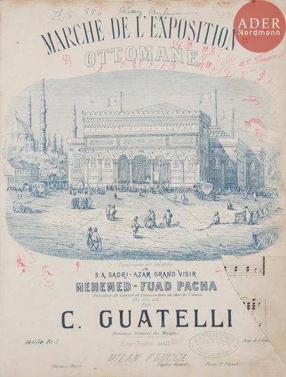 null G. GUATELLI et autres, Partitions musicales ottomanes, Marches Impériales, fin...