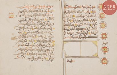 null Coran complet et son étui, Afrique Sub-Saharien, fin XIXe siècle
Texte en arabe...