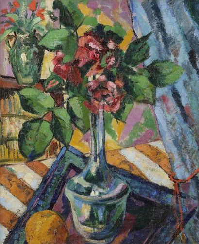 null Renato PARESCE (1886-1937)
Vase de fleurs, 1915
Huile sur toile.
Signée et datée...
