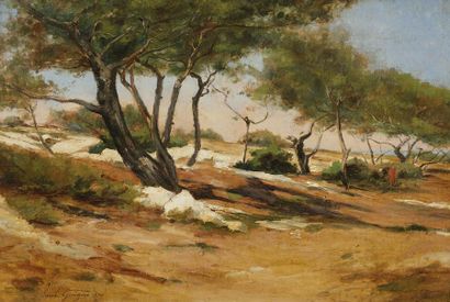 null Paul Camille GUIGOU (1834-1871)
Paysage méditerranéen, 1871
Huile toile contrecollée...