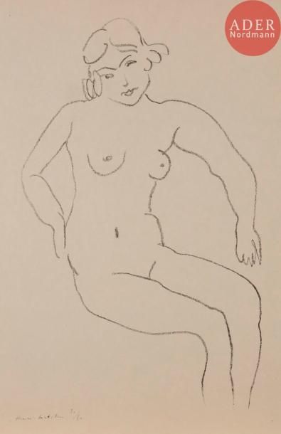 Henri MATISSE Henri MATISSE
Nu assis, chevelure claire. 1922. Lithographie. 391 x 237....