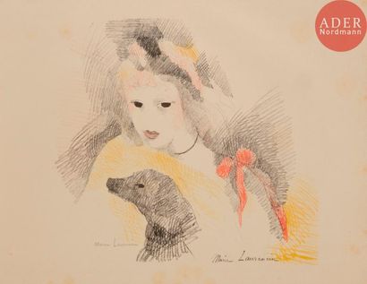 MARIE LAURENCIN Marie LAURENCIN
 La Mort d’Aimée. 1930. Lithographie. 277 x 300....