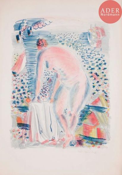 Raoul Dufy Raoul DUFY
 La Grande baigneuse. Vers 1928. Lithographie. 675 x 520. Impression...