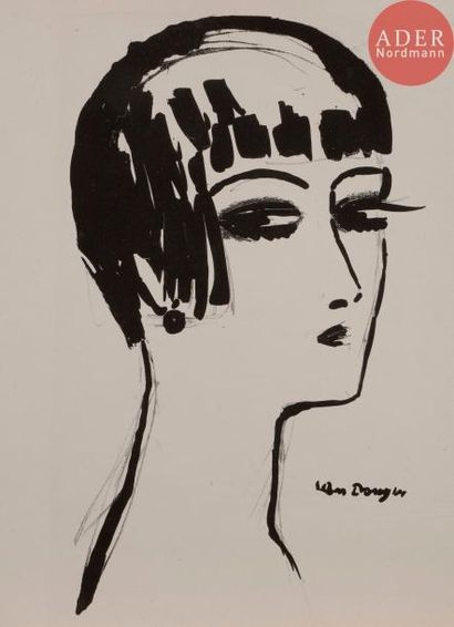 Kees Van Dongen Kees van DONGEN
Les Cheveux courts. 1924. Lithographie. 345 x 200....