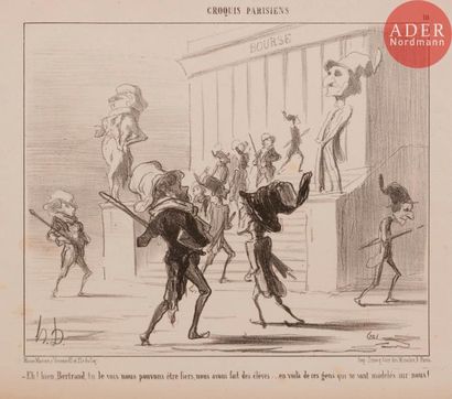 Honoré DAUMIER Honoré DAUMIER
[Bourse]. Croquis parisiens, pl. 10 et 28. 1854 et...