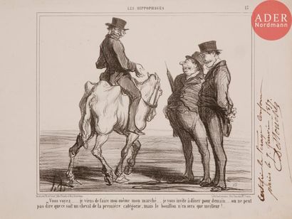 Honoré DAUMIER Honoré DAUMIER
 Les Hippophages, pl. 8, 9, 10, 12, 13 (2 épr.). 1856-1858....