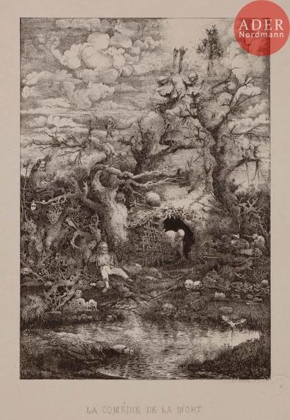 Rodolphe BRESDIN Rodolphe BRESDIN
La Comédie de la mort. 1854. Lithographie. 218 x...