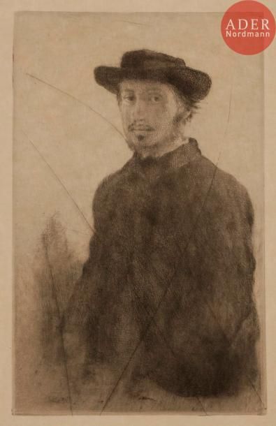 Edgar Degas Edgar DEGAS
 Autoportrait. 1857. Eau-forte et pointe sèche. 230 x 142....