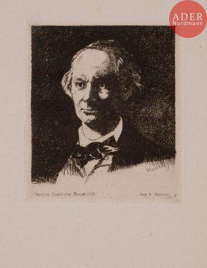 Edouard MANET Édouard MANET
 Baudelaire de profil en chapeau (2e pl.) ; Charles Baudelaire...