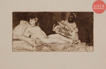 Edouard MANET Édouard MANET
 Olympia (1re pl.). 1867. Eau-forte. 87 x 176. Guérin... Gazette Drouot