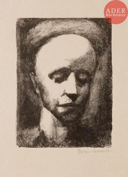 GEORGES ROUAULT Georges ROUAULT
 Autoportrait II. 1926. Lithographie. 228 x 170....