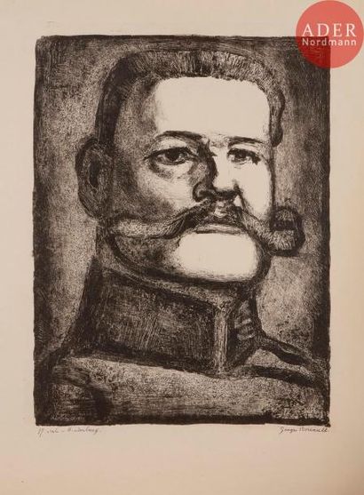 GEORGES ROUAULT Georges ROUAULT
 Hindenburg. 1926-1933. Lithographie. 450 x 347....