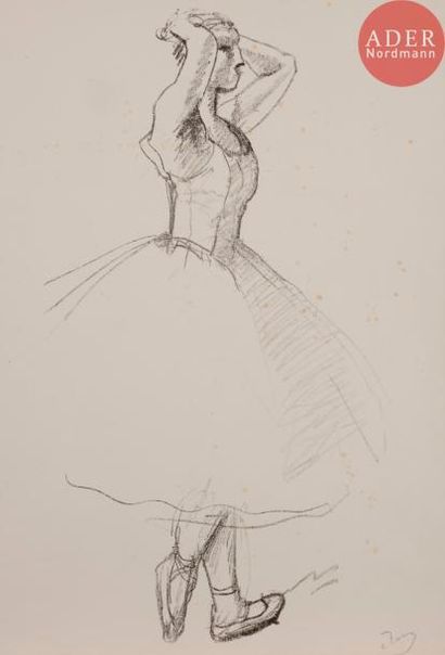 ANDRÉ DERAIN André DERAIN 
 Danseuse, mains à la tête. Vers 1927. Lithographie. 455 x 255....
