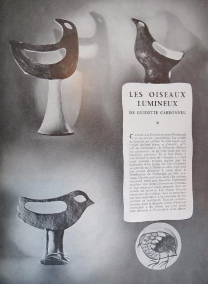 null Guidette CARBONELL (1910-2008)

Oiseau lumineux, vers 1952
Rare suspension sculpture.
Épreuve...
