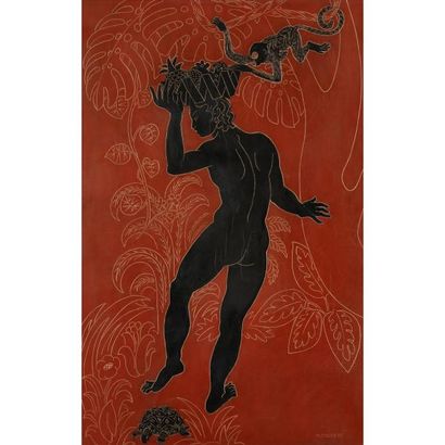 null Marcel COUDERC (1898-1991)

Jungle et mythologie 
Panneau décoratif.
Laques...