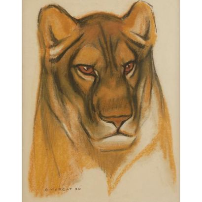null André MARGAT (1903-1997)

Tête de lionne, 1930
Pastel de couleurs. 
Vendu encadré.
Signé...