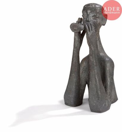 null Antanas MONCYS [lithuanien] (1921-1993)
Flûtiste
Sculpture en plomb - Pièce...
