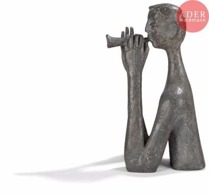 null Antanas MONCYS [lithuanien] (1921-1993)
Flûtiste
Sculpture en plomb - Pièce...