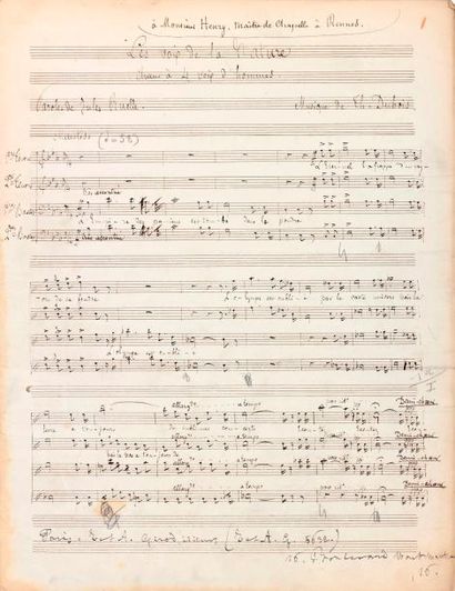 null Théodore DUBOIS (1837-1924). Manuscrit musical autographe signé, Les Voix de...