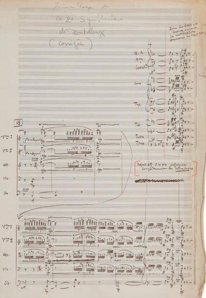 null Henri DUTILLEUX (1916-2013). Manuscrit musical autographe ; 1 page grand in-fol....