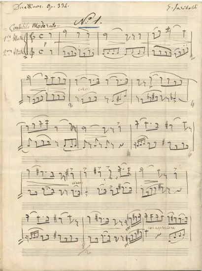 null Giuseppe GARIBOLDI (1833-1905). Manuscrit musical autographe signé, Six Duettinos...