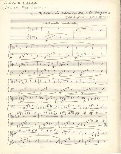 null Raoul LAPARRA (1876-1943). Manuscrit musical autographe signé « RL », Le vaisseau...
