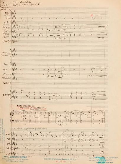 null Georges MIGOT (1891-1976). Manuscrit musical autographe signé, Partition d’orchestre...