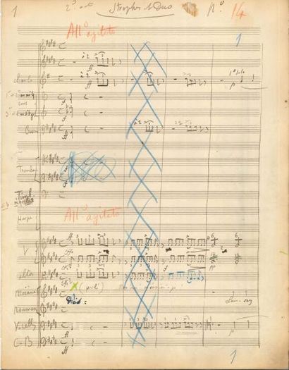 null Émile PALADILHE (1844-1926). Manuscrit musical autographe signé, L’Amour africain,...