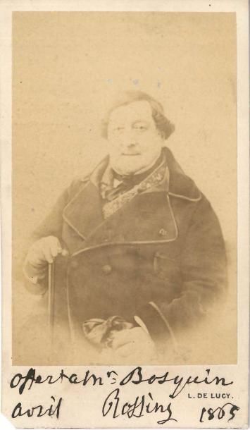 null Gioacchino ROSSINI (1792-1868). Photographie avec dédicace autographe signée,...