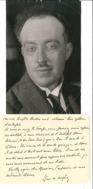 null Louis de Broglie (1892-1987) mathématicien et physicien. L.A.S., Neuilly 27...