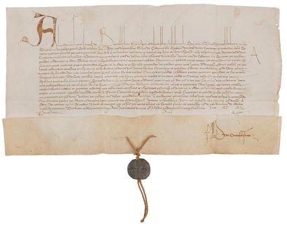 null Roderigo Borgia, Alexandre VI (1431-1503) Pape en 1492. Bulle manuscrite en...