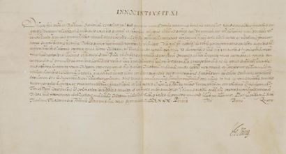 null Benedetto Odescalchi, Innocent XI (1611-1689) Pape en 1676. Bref manuscrit en...