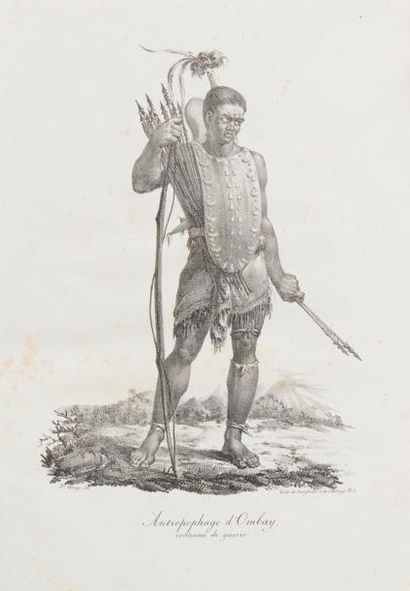 null Jacques Arago (1790-1854). Portraits d’indigènes ; Paysages (Îles Sandwich,...