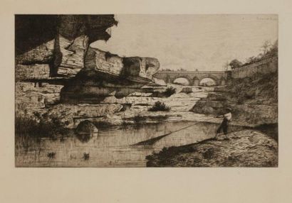 null Adolphe Appian (1818-1898) 
Pont de Hauteville (grande pl.). 1870. Eau-forte....