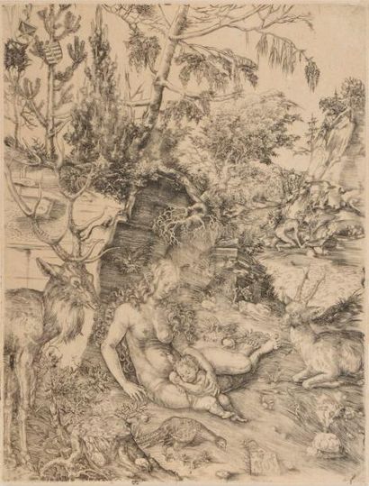 null Lucas Cranach l’Ancien (1472-1553)
La Pénitence de Chrisostome. Burin. 197 x...