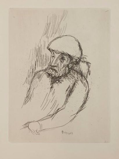 null Pierre Bonnard (1867-1947) 
Portrait de Renoir. Vers 1916. Eau-forte. 198 x...